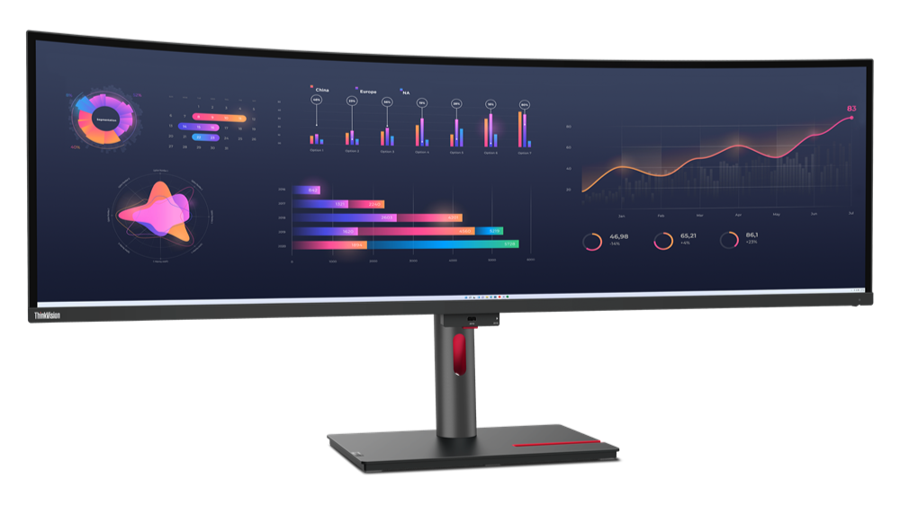Lenovo ThinkVision P49w-30 49" Curved Monitor - P/N 63DBRAR1US